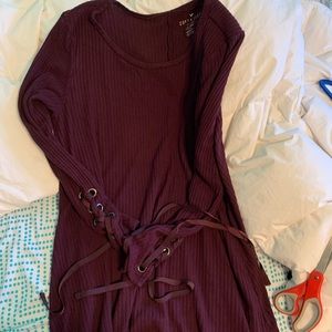 super cute ribbed dress, sleeves tie